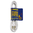 6 Foot Extension Cord - White Finish - 16/2 SPT-2 - Indoor Only - 13A-125V-1625W Rating