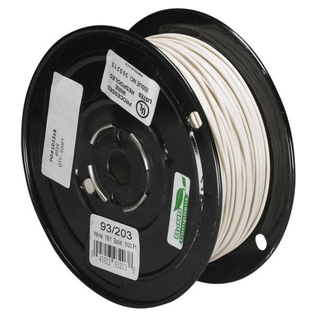 Lighting Bulk Wire - 18/1 Solid 105C AWM TFN-PVC - Nylon - 500 Foot/Spool - White