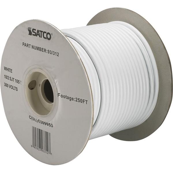 Pulley Bulk Wire - 18/2 SJT 105C Pulley Cord - 250 Foot/Spool - White