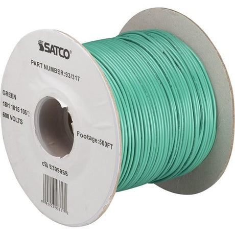 Lighting Bulk Wire - 18/1 Stranded AWM 105C UL 1015 - 500 Foot/Spool - Green