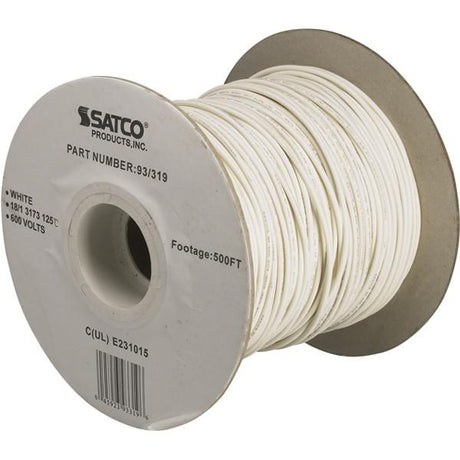 Lighting Bulk Wire - 18/1 Stranded AWM UL 3173 125C - 500 Foot/Spool - White