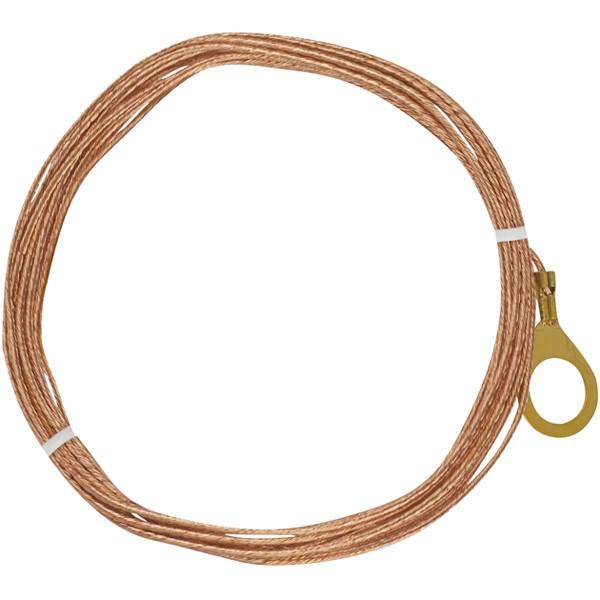 10 Foot 18/1 Bare Copper Ground Wire - 1/8 IP Round Ground Lug