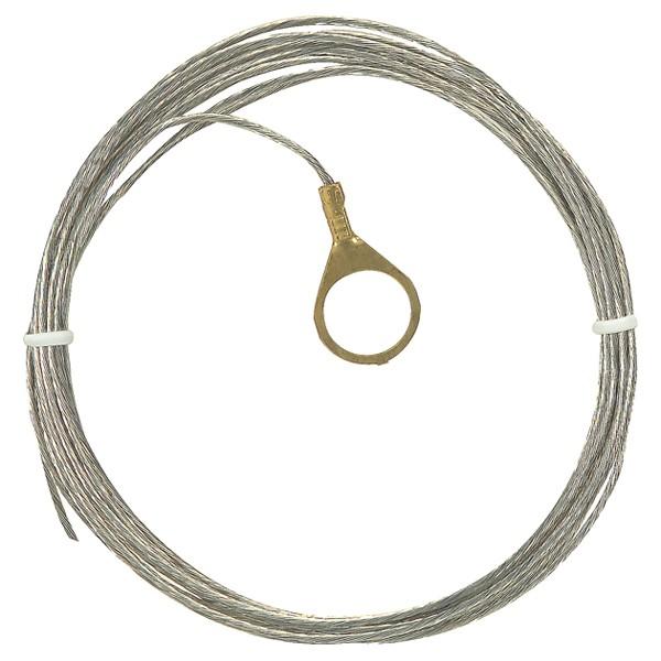 10 Foot 18/1 Tinned Copper Ground Wire - 1/4 IP Round Ground Lug