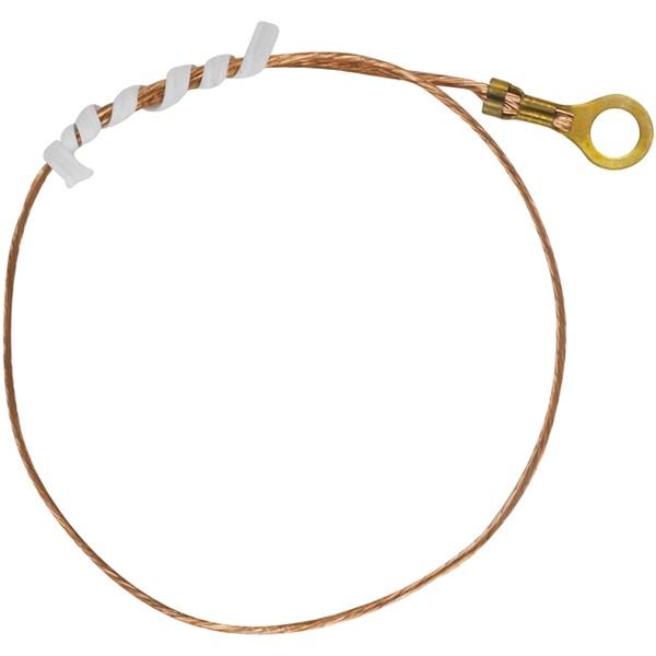 10" 18/1 Bare Copper Ground Wire - 8/32 Ground Lug