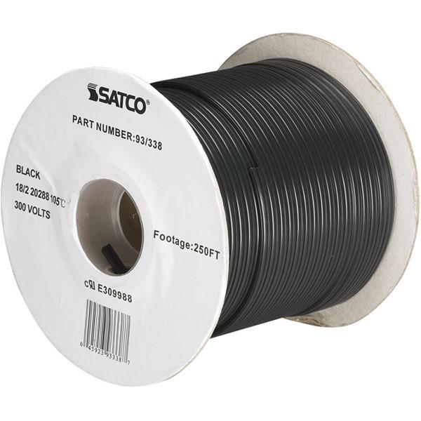 Lamp And Lighting Bulk Wire - 18/2 SPT-1.5 105C - 250 Foot/Spool - Black