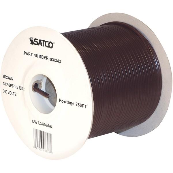 Lamp And Lighting Bulk Wire - 18/2 SPT-1.5 105C - 250 Foot/Spool - Brown