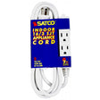 9 Foot Extension Cord - White Finish - 16/3 SJT - Indoor Only - 13A-125V-1625W Rating