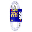 12 Foot Extension Cord - White Finish - 16/3 SJT - Indoor Only - 13A-125V-1625W Rating