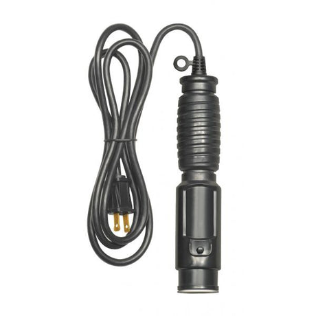 6 Foot - 2 Wire Black Metal Trouble Light - Less Cage - 18-2 SJTW - 0.625A-120V - 75W Max - Indoor Use Only