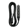 12 Foot, 3 Wire, 3 Outlet Indoor Banana Extension Cord - 16-3 SJT Black - 13A-125V - 1625W
