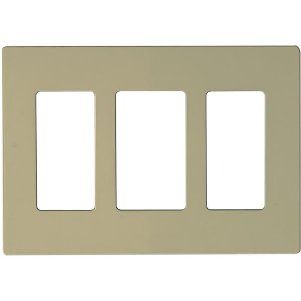 Wallplate For Dimmers And Sensors - 3-Gang - Ivory Finish - Lutron