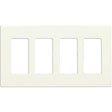 Wallplate For Dimmers And Sensors - 4-Gang - White Finish - Lutron