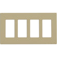 Wallplate For Dimmers And Sensors - 4-Gang - Ivory Finish - Lutron