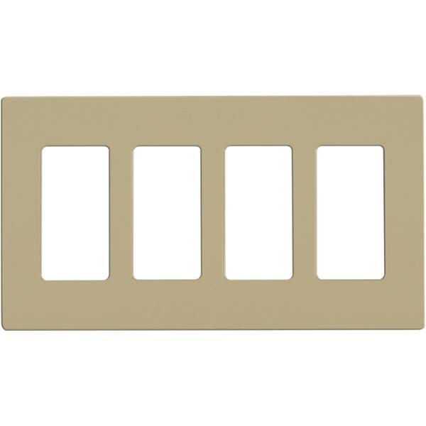 Wallplate For Dimmers And Sensors - 4-Gang - Ivory Finish - Lutron