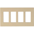 Wallplate For Dimmers And Sensors - 4-Gang - Almond Finish - Lutron