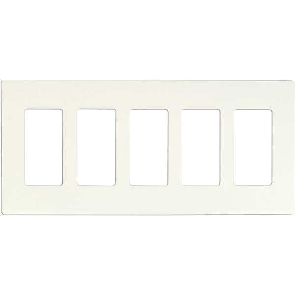 Wallplate For Dimmers And Sensors - 5-Gang - White Finish - Lutron