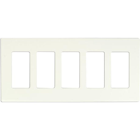 Wallplate For Dimmers And Sensors - 5-Gang - White Finish - Lutron