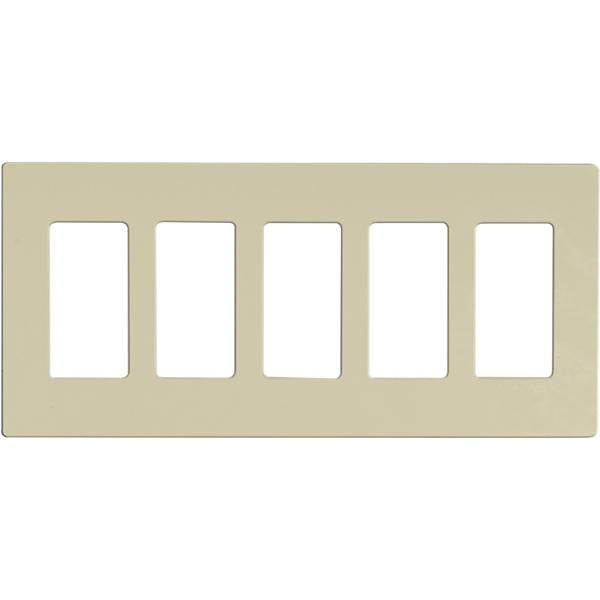 Wallplate For Dimmers And Sensors - 5-Gang - Almond Finish - Lutron