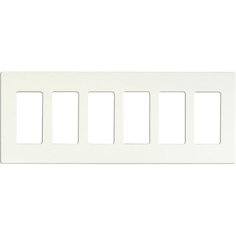 Wallplate For Dimmers And Sensors - 6-Gang - White Finish - Lutron