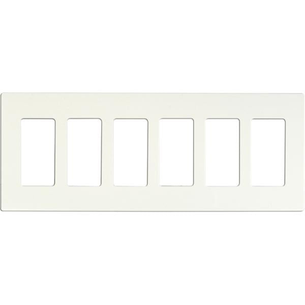 Wallplate For Dimmers And Sensors - 6-Gang - White Finish - Lutron