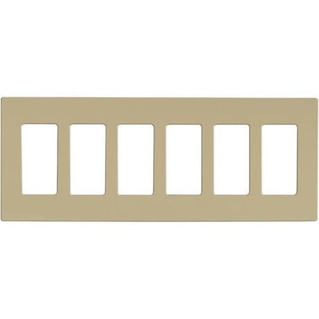 Wallplate For Dimmers And Sensors - 6-Gang - Ivory Finish - Lutron