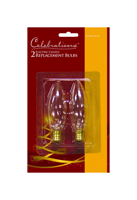 Celebrations Incandescent C7 Clear/Warm White 2 ct Replacement Christmas Light Bulbs