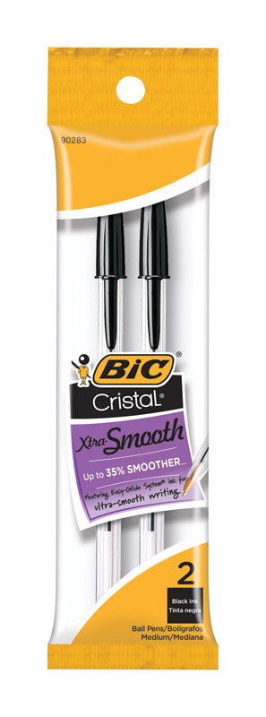 BIC Cristal Black Ball Point Pen 2 pk