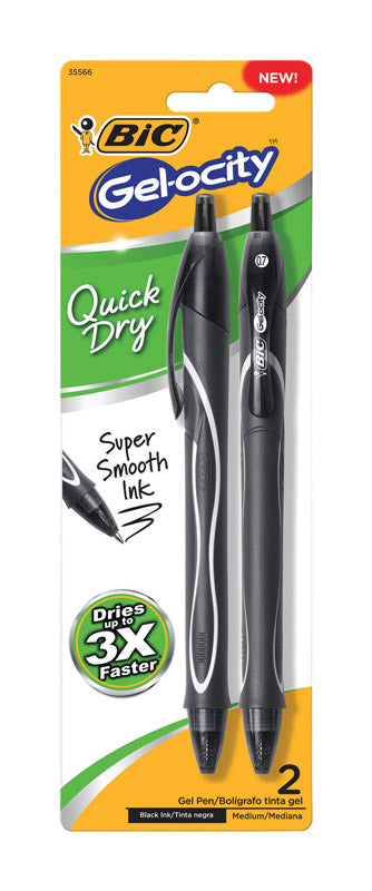 BIC Gel-ocity Black Retractable Gel Pen 2 pk