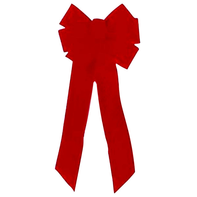 Holiday Trims Red 7 Loop Christmas Bow 10 in.