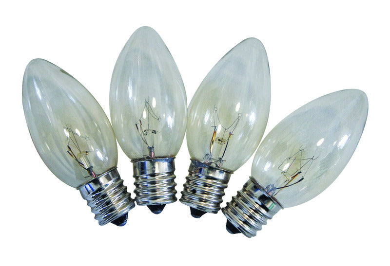 Celebrations Incandescent C9 Clear/Warm White 4 ct Replacement Christmas Light Bulbs 0.08 ft.