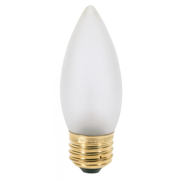 25 Watt B11 Incandescent - Frost - 2500 Average rated hours - 200 Lumens - Medium base - 130 Volt