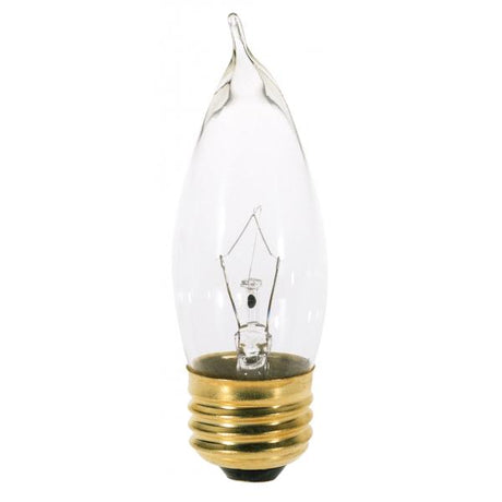 25 Watt CA10 Incandescent - Clear - 2500 Average rated hours - 210 Lumens - Medium base - 130 Volt