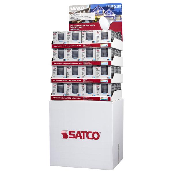 Display Unit Containing 48 Boxes of S29449 - 15 Watt PAR38 LED - 5000K - Medium Base