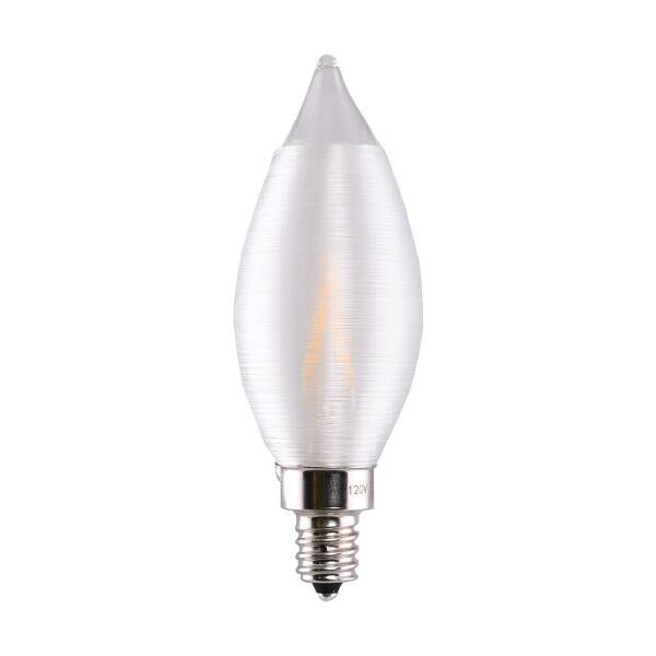 4 Watt CA11 LED - Satin Spun Clear - Candelabra base - 2700K - 120 Volt - Carded