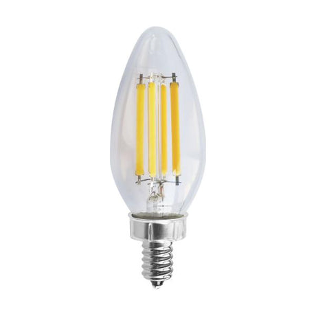 8 Watt C11 LED - Clear - Candelabra base - 3000K - 90 CRI - 760 Lumens - 120 Volt