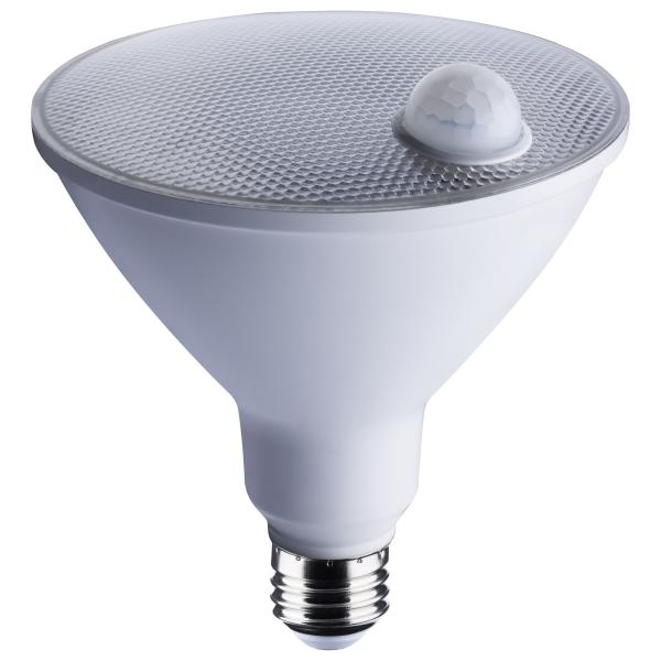 14 Watt PAR38 LED - White - 3000K - 1100 Lumens - 120 Volt - PIR Sensor - Non-Dimmable