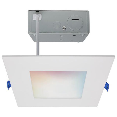 12 Watt - LED Direct Wire - Low Profile Downlight - 6 Inch Square - Starfish IOT - Tunable White and RGB - 120 Volt - 90 CRI - White Finish