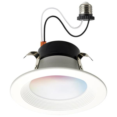 10.5 Watt - LED Retrofit Downlight - 4 Inch Round - Starfish IOT - RGB & Tunable White - 120 Volt - 90 CRI - White Finish