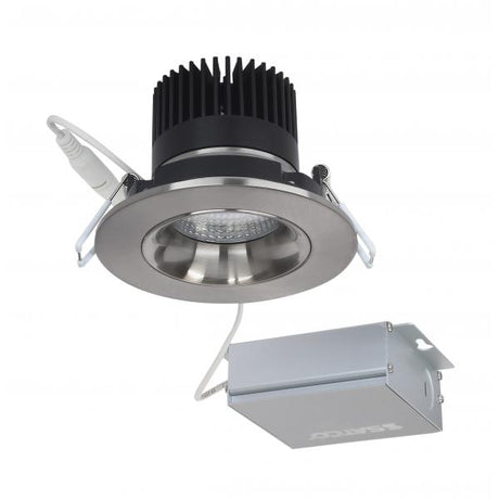 12 watt LED Direct Wire Downlight - Gimbaled - 3.5 inch - 3000K - 120 volt - Dimmable - Round - Remote Driver - Brushed Nickel