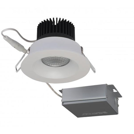 12 watt LED Direct Wire Downlight - 3.5 inch - 3000K - 120 volt - Dimmable - Round - Remote Driver - White