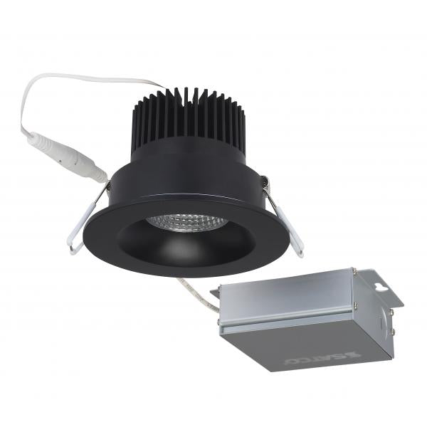 12 watt LED Direct Wire Downlight - 3.5 inch - 3000K - 120 volt - Dimmable - Round - Remote Driver - Black