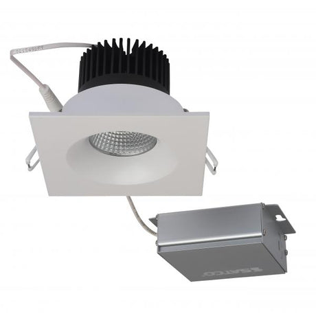 12 watt LED Direct Wire Downlight - 3.5 inch - 3000K - 120 volt - Dimmable - Square - Remote Driver - White