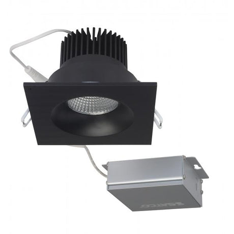 12 watt LED Direct Wire Downlight - 3.5 inch - 3000K - 120 volt - Dimmable - Square - Remote Driver - Black