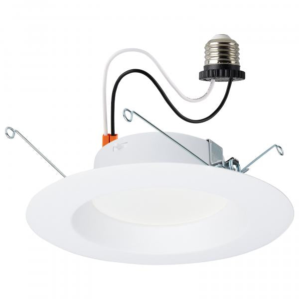 12.5 Watt LED High Lumen Downlight Retrofit - 5-6 Inch - 27K/30K/35K/40K/50K CCT Selectable - 120 Volts - Dimmable - White Finish