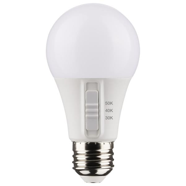 9 Watt A19 LED - Medium Base - CCT Selectable - White Finish - 90 CRI - 120 Volt
