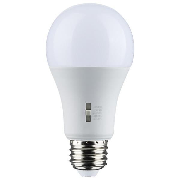 5 Watt A19 LED - Medium Base - CCT Selectable - 120 Volt - White Finish