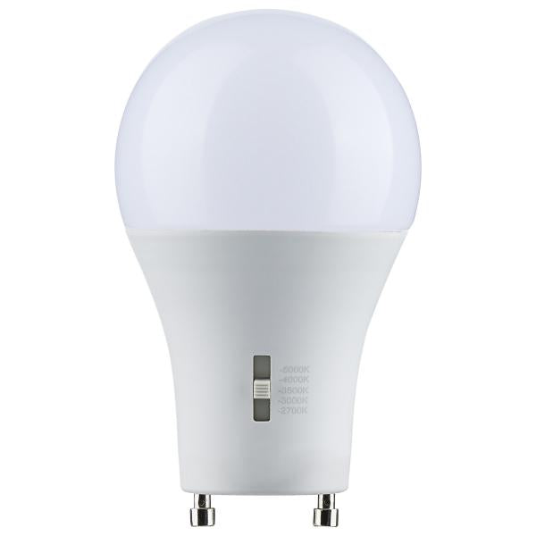 14 Watt A19 LED - Bi Pin GU24 Base - CCT Selectable - 120 Volt - White Finish