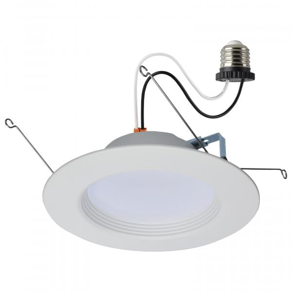 9 Watt LED Downlight Retrofit - 5-6 Inches - CCT Selectable - Round - White Finish - 120 Volt