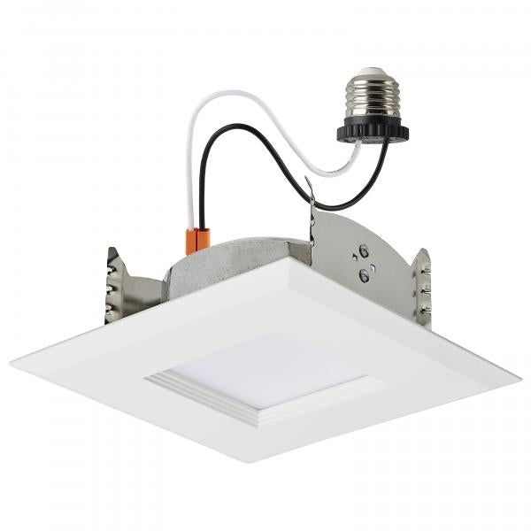 6.7 Watt LED Downlight Retrofit - 4 Inches - CCT Selectable - Square - White Finish - 120 Volt