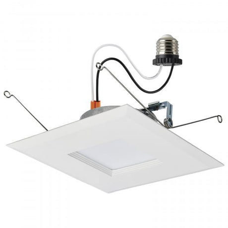 9 Watt LED Downlight Retrofit - 5-6 Inches - CCT Selectable - Square - White Finish - 120 Volt